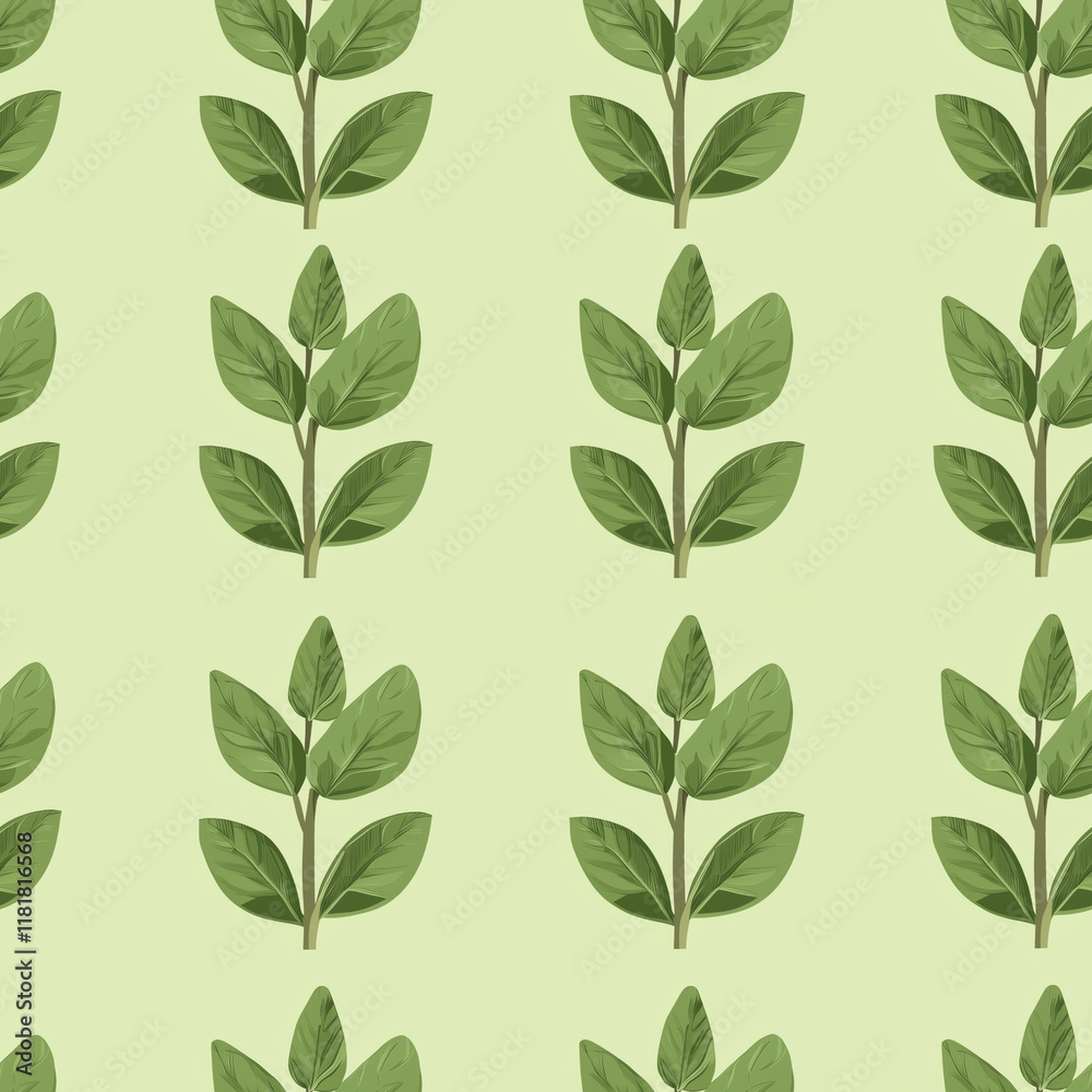 Sage flat illustration icons, Sage seamless pattern Sage flat illustration icons, Sage seamless pattern