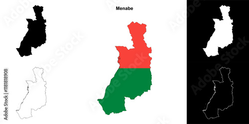Menabe region outline map set photo