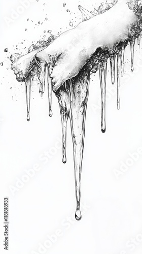 Icicles Dripping from the Edge of a Frame