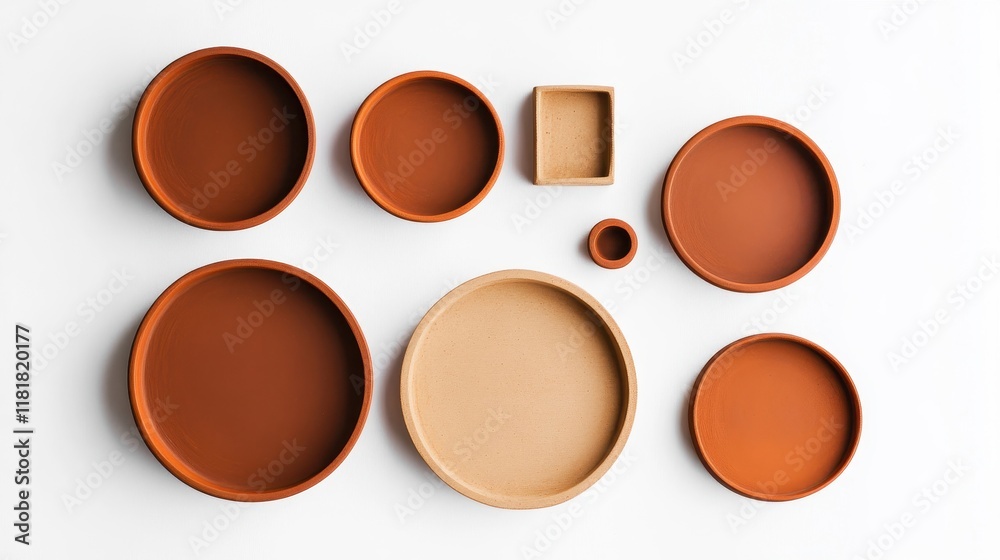 Minimalistic Set of Terracotta Plates and Bowls Minimalistic Set of Terracotta Plates and Bowls