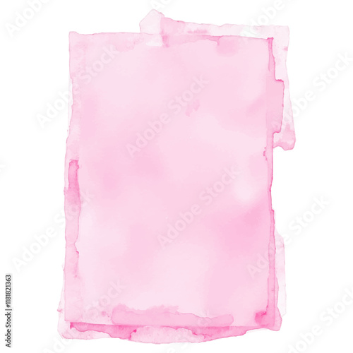 A light pink watercolor wash background with textured edges, resembling a sheet of paper or a soft stain. 