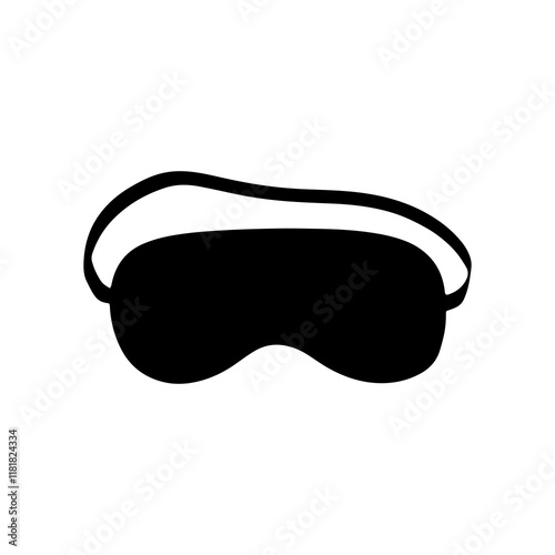 Black sleep mask silhouette icon vector illustration design on white background.