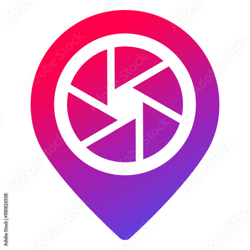 Free Download photography logo icon, aperture and pin marker - GFXLoad