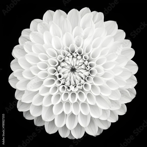 Wallpaper Mural Monochrome Dahlia Bloom Illustration Torontodigital.ca