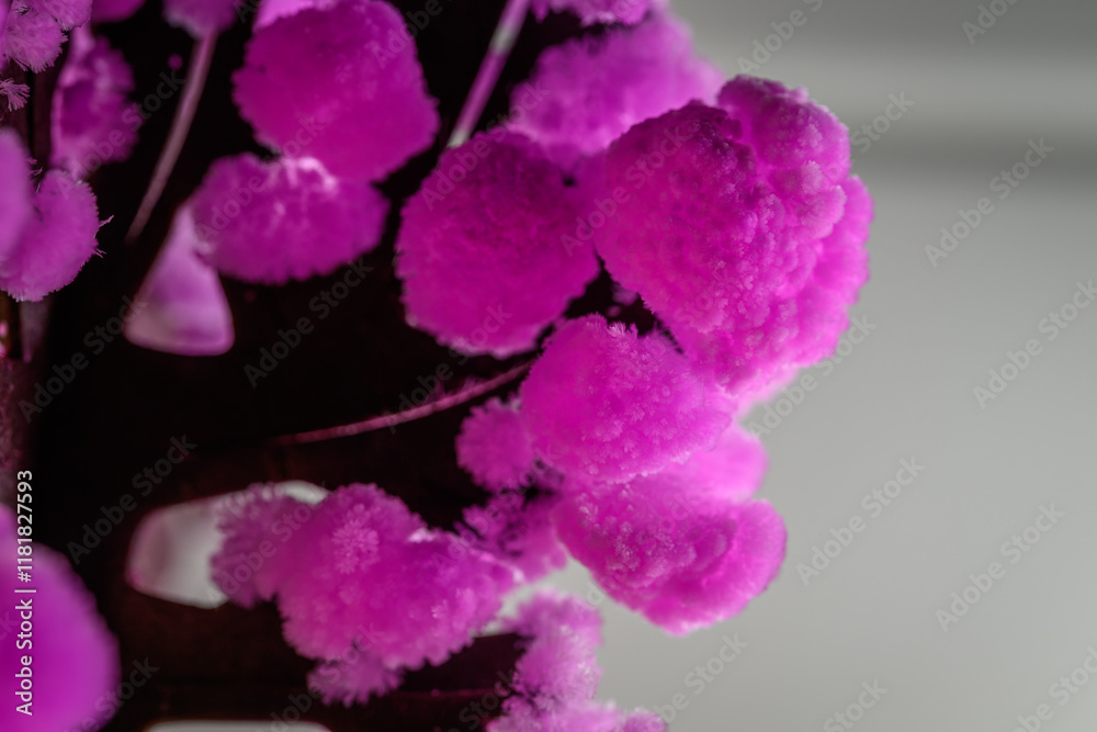 Fototapeta premium Detail of crystals on a paper tree imitating cherry blossoms.