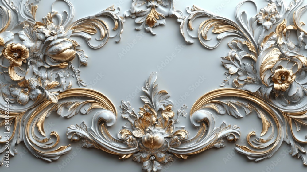 The stucco and gold elements on the walls added a touch of luxury and elegance, enhancing their ornate and decorative texture. The stucco and gold elements on the walls added a touch of luxury and elegance, enhancing their ornate and decorative texture.