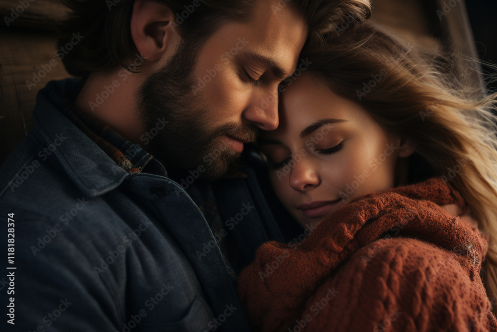 Valentine day celebration conceptual illustration made with generative AI, affectionate couple in love Valentine day celebration conceptual illustration made with generative AI, affectionate couple in love