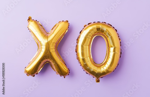 Pink XO and Heart Balloons on Pastel Background – Love and Valentine’s Day Theme

