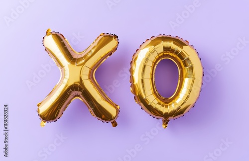 Pink XO and Heart Balloons on Pastel Background – Love and Valentine’s Day Theme


