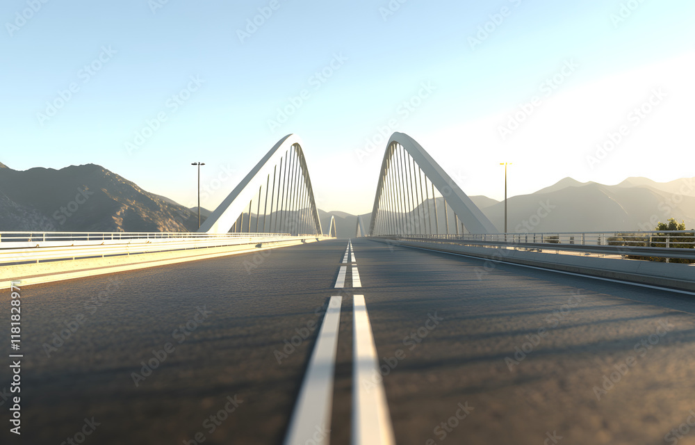 Obraz premium c4d style bridge and sky
