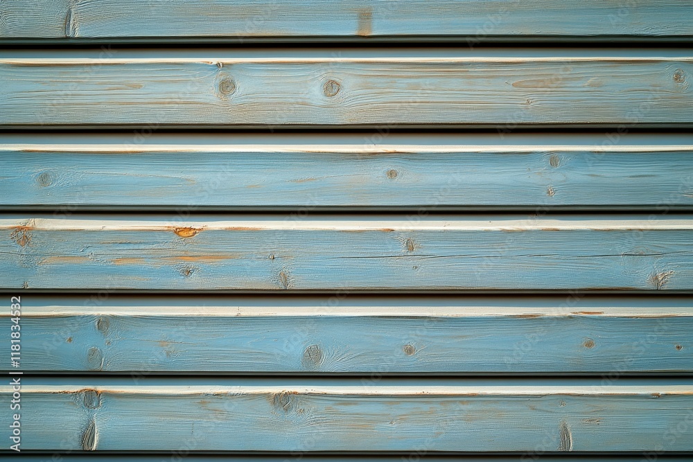 Fototapeta premium Textured wooden wall with a rustic blue finish featuring natural grain patterns, knots, and weathered appearance ideal for interior or exterior design projects and backgrounds