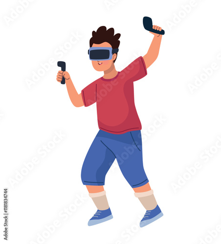 man with vr glasses immersed into metaverse