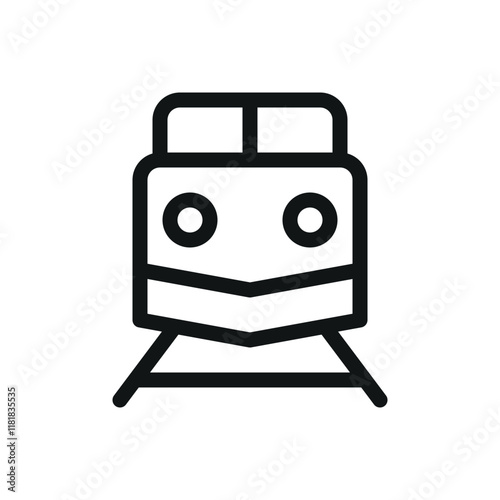 Freight train line icon, heavy haul rail vector symbol with editable stroke