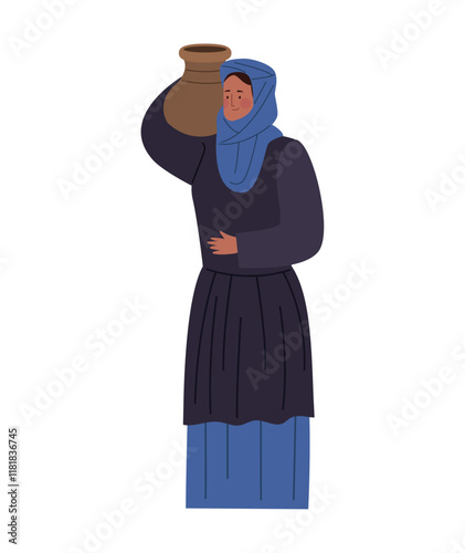 bedouin woman with vase