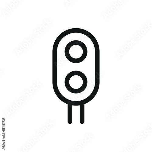 Railway semaphore line icon, railroad semaphore vector symbol with editable stroke