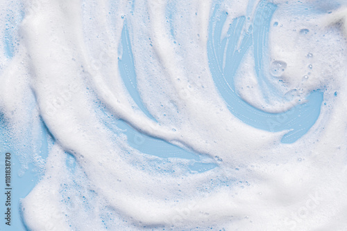 Schilderij op canvas Face cleanser mousse sample, soap foam texture