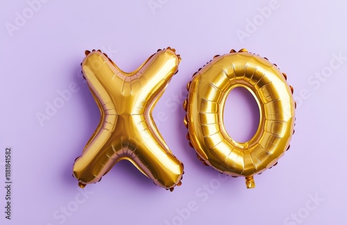 Pink XO and Heart Balloons on Pastel Background – Love and Valentine’s Day Theme

