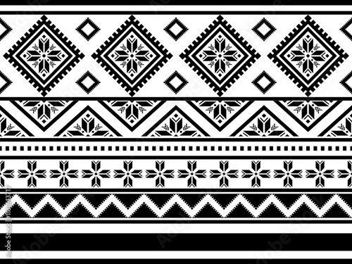 Southwest Aztec geometric Native American Mexican Navajo tribal ethnic boho indian texture ornament seamless pattern fabric black and white design vector for woven textile printing blanket rug carpet 