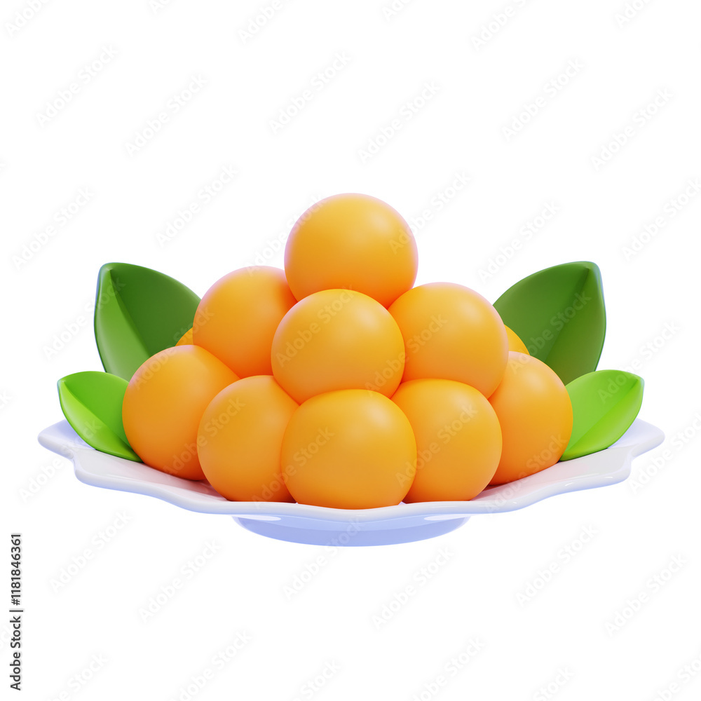 PNG 3D ladoo illustration isolated on a white background PNG 3D ladoo illustration isolated on a white background