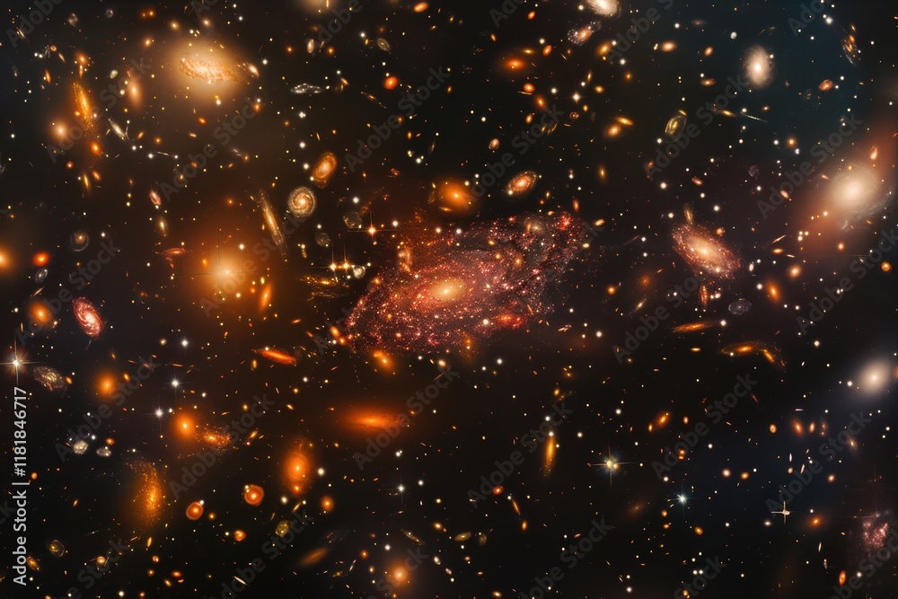 Fototapeta premium A galaxy with radiant stars and intricate patterns of cosmic light in the sky