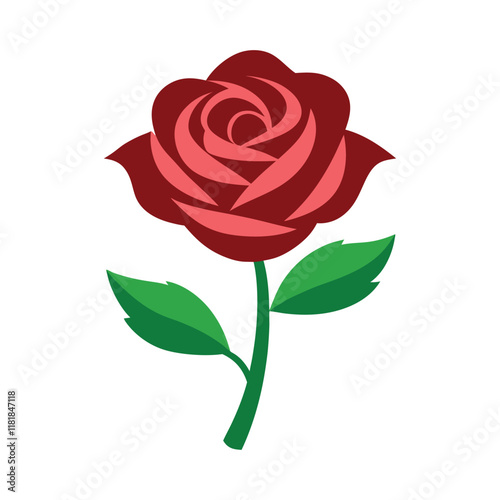 Red Rose Flower Icon vector illustration