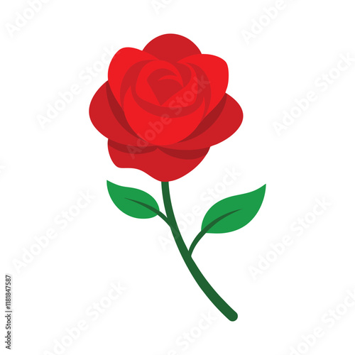 Red Rose Flower Icon vector illustration