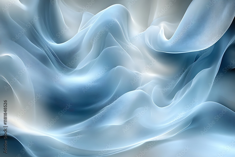 Obraz premium Abstract blue flowing fabric waves. (1)