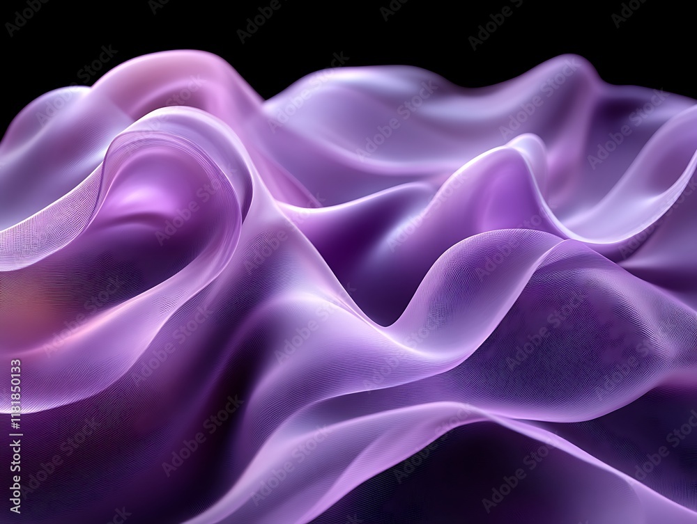 Obraz premium Abstract purple flowing fabric waves.