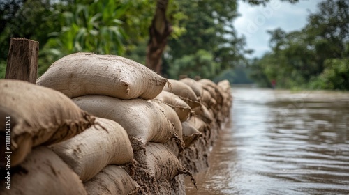 Makeshift Barrier of Sandba...