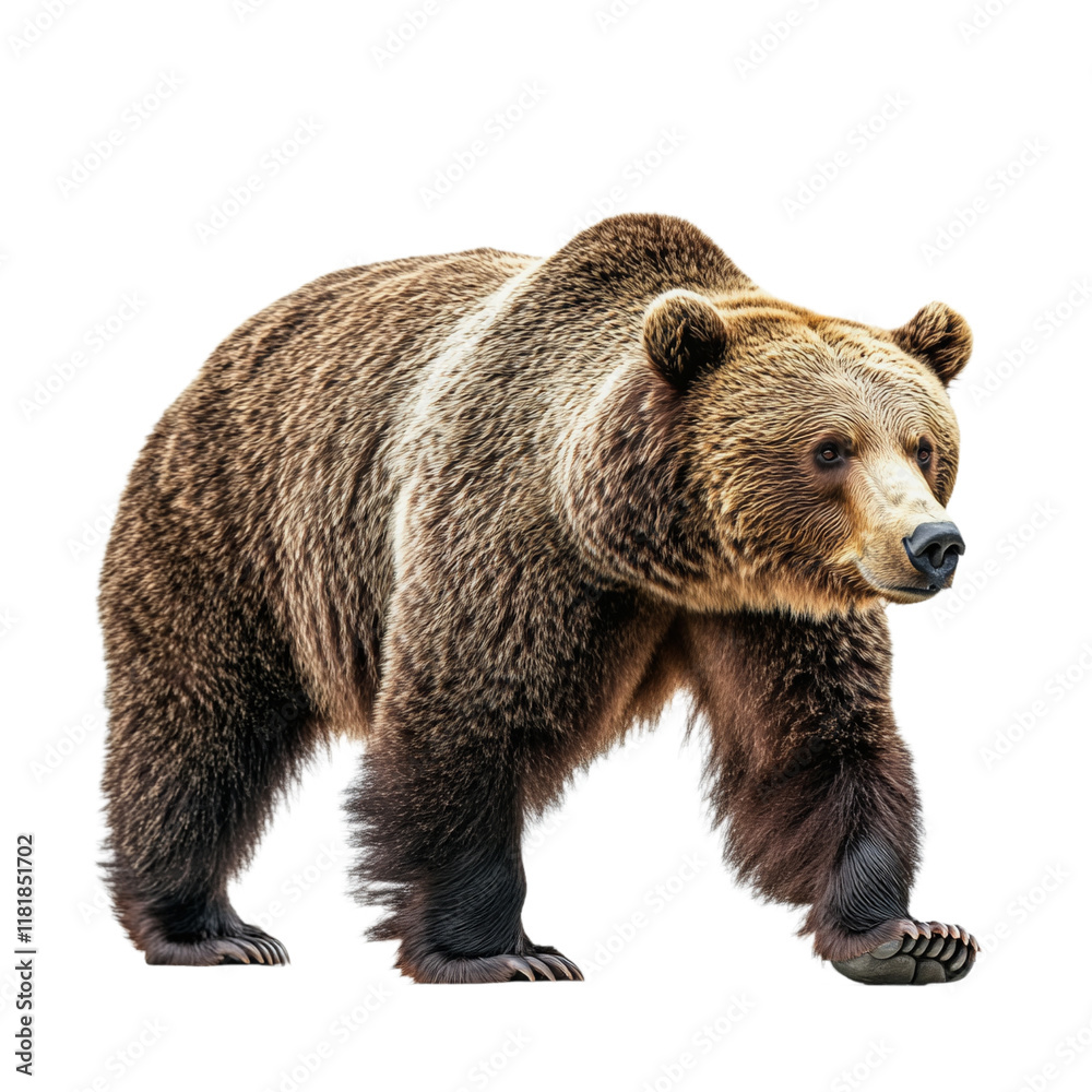 A Grizzly Bear Walking on All Four Legs. A Grizzly Bear Walking on All Four Legs.