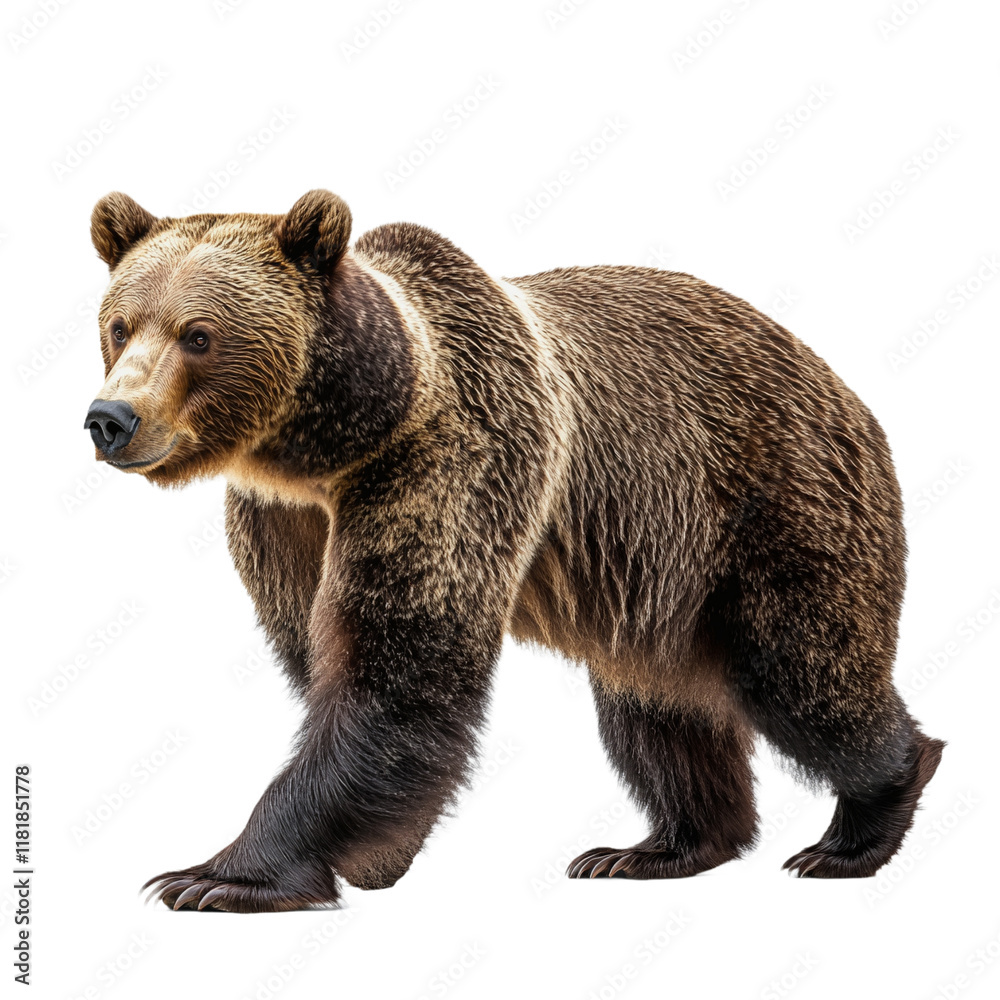 Fototapeta premium A brown Grizzly Bear is walking around.