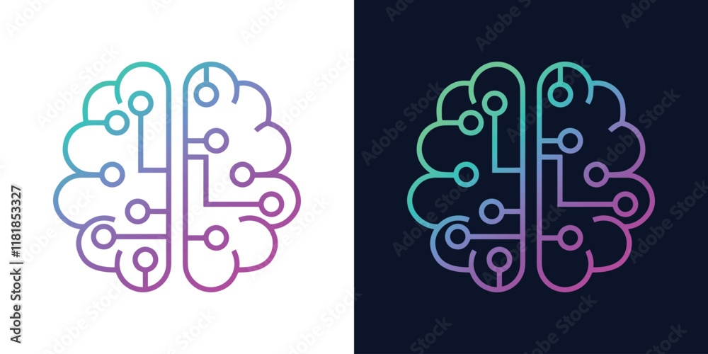 Artificial Intelligence AI Chip in Human Head. Artificial Intelligence icon with Machine learning, digital skills, generative AI, AI technology, algorithm, virtual intelligence and future Artificial Intelligence AI Chip in Human Head. Artificial Intelligence icon with Machine learning, digital skills, generative AI, AI technology, algorithm, virtual intelligence and future
