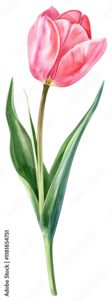 Obraz premium PNG Pink Tulip flower tulip illustration vibrant.