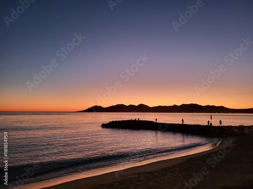 Corniche de l'Esterel vue depuis Cannes. France