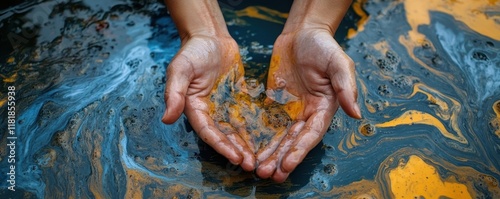 Hands Cupping Polluted Wate...