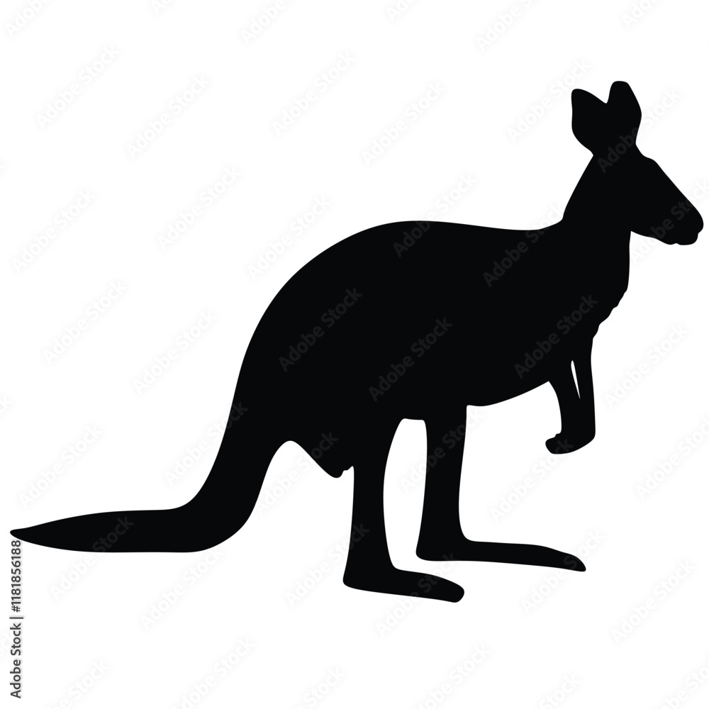 silhouette of a standing kangaroo silhouette of a standing kangaroo