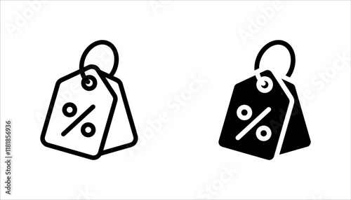 Discount icon set. In trendy flat style isolated on white background. Discount icon page symbol for your web site design Discount icon logo, app, UI. Discount icon Vector illustration, EPS10.