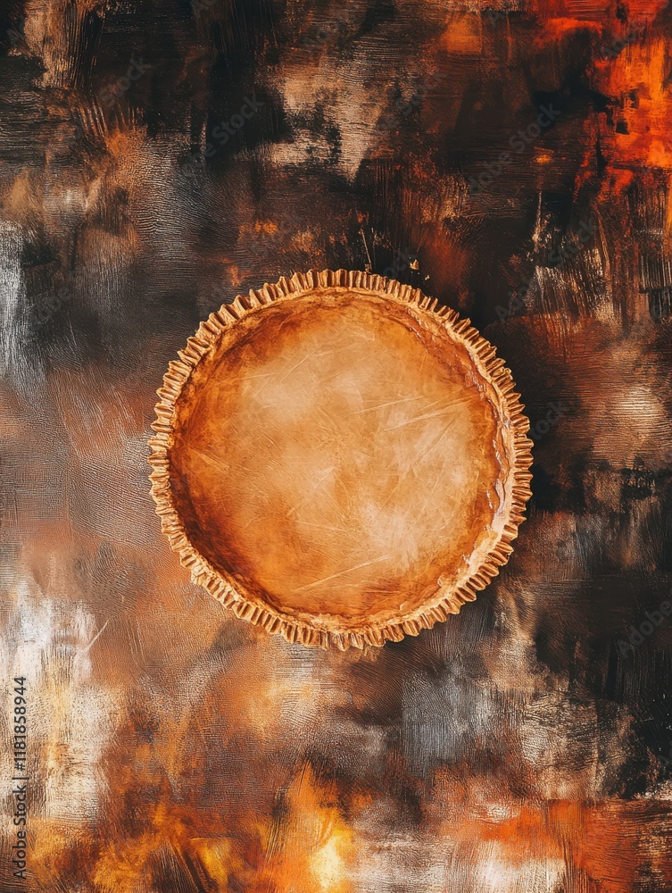 Fototapeta premium Empty Pie Crust on Rustic Background - A Culinary Masterpiece