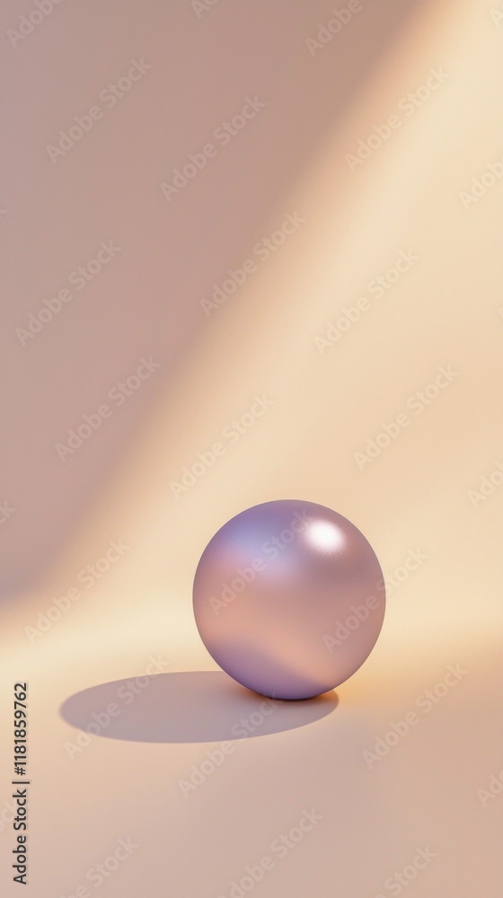 A delicate sphere in soft lavender sits elegantly against a warm backdrop, where gentle light creates a beautiful play of shadows, evoking a serene and calming atmosphere A delicate sphere in soft lavender sits elegantly against a warm backdrop, where gentle light creates a beautiful play of shadows, evoking a serene and calming atmosphere