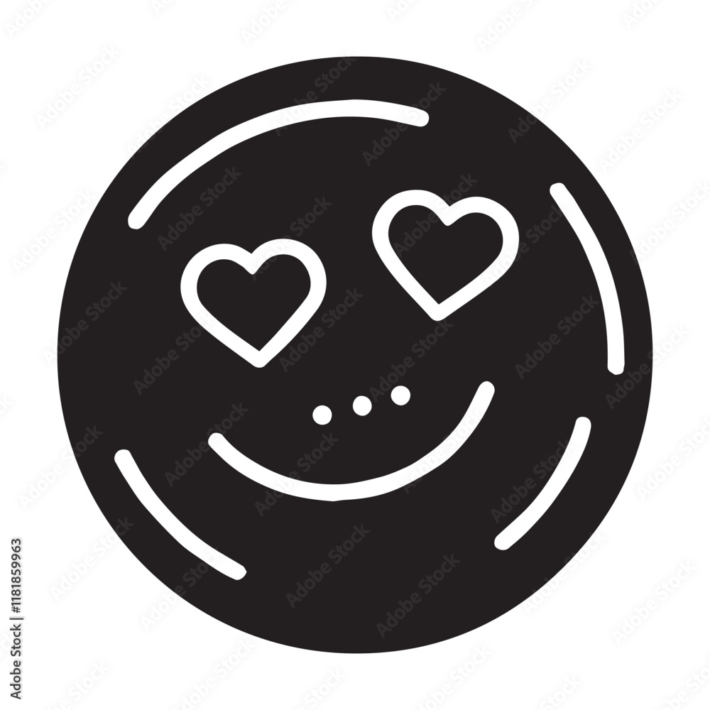 Valentine's Day, hockey ball smile vector silhouette illustration Valentine's Day, hockey ball smile vector silhouette illustration