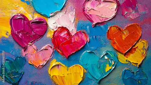 Red Hearts Falling on a Warm Background
