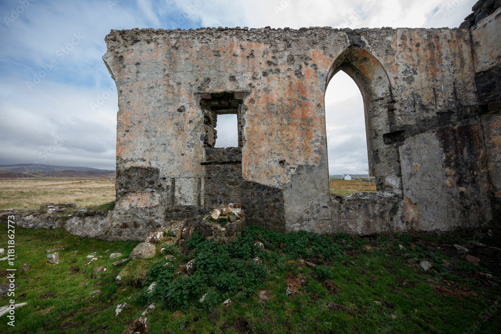 Discovering the Historic Ruins of a Scottish Abbey in Isle of Skye on a Cloudy Day Discovering the Historic Ruins of a Scottish Abbey in Isle of Skye on a Cloudy Day