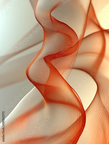 Abstract orange fabric flowing.