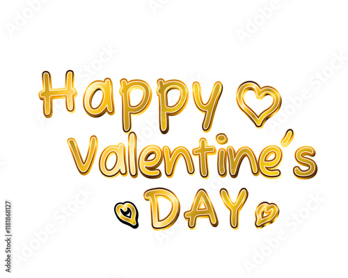 ゴールドのエレガントなバレンタインロゴ