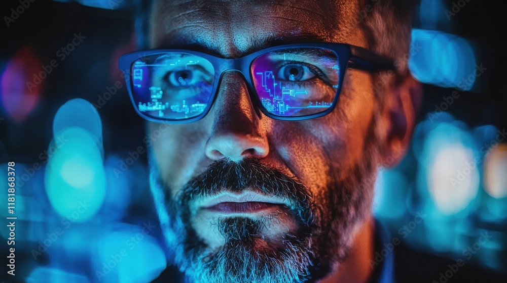 Doctor analyzing holographic x-ray display in a medical office closeup view of healthcare technology Doctor analyzing holographic x-ray display in a medical office closeup view of healthcare technology