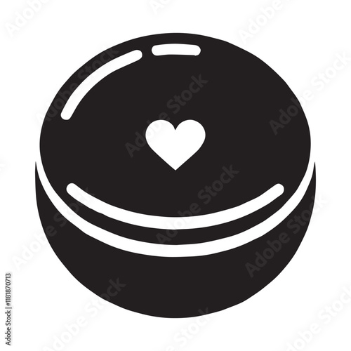 Valentine's Day, hockey ball funny vector silhouette illustration