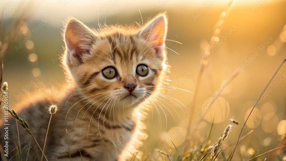 Obraz premium cat in the grass