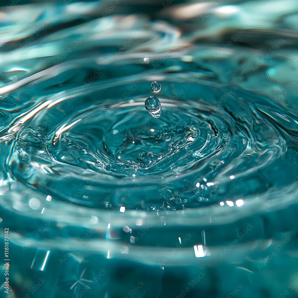 Water Drop Impacting Water Surface, Creating Ripples Water Drop Impacting Water Surface, Creating Ripples