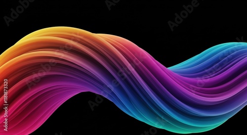 Abstract Swirling Colors: A vibrant, flowing abstract design featuring swirling, colorful ribbons against a dark background. The dynamic lines and vivid hues create a captivating visual experience.