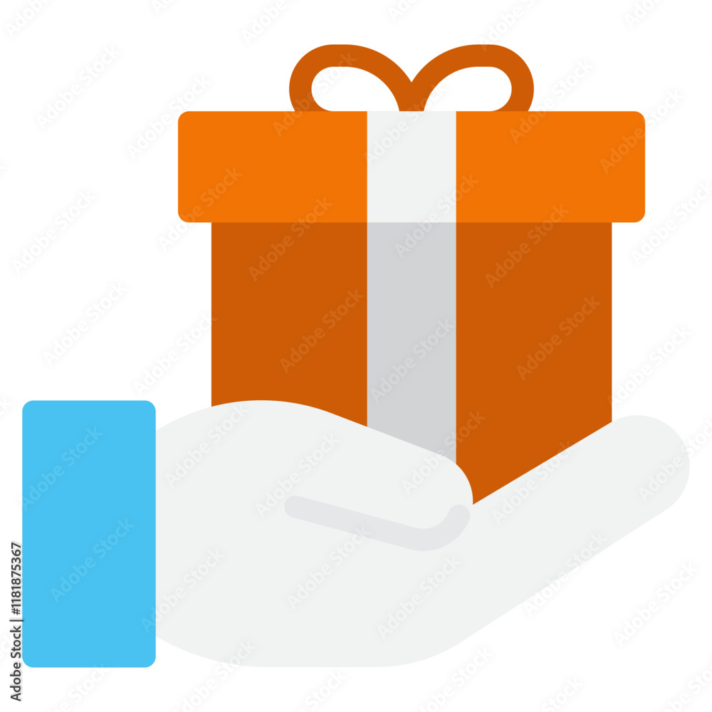 Stylish Gift Box in Hand Illustration Stylish Gift Box in Hand Illustration